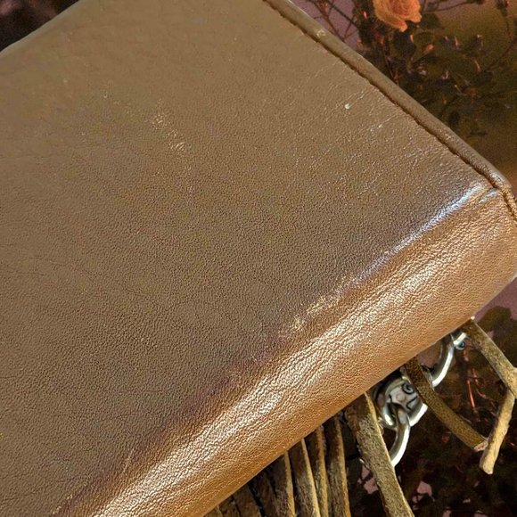 Rebecca Minkoff Brown Vegan Leather Fringe Mini Crossbody Purse Wallet - Picture 5 of 12